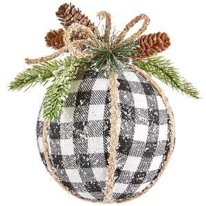 NEW RAZ Buffalo Plaid Frosted 8 inch Ornament